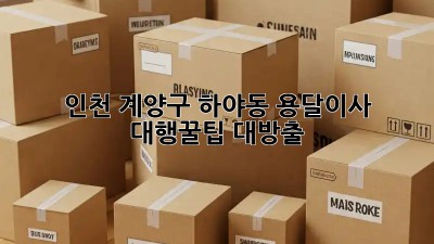 인천 계양구 하야동 용달이사 대행🚚💨꿀팁 대방출!