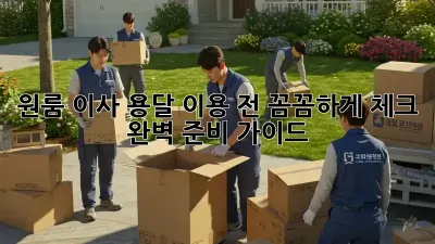 원룸 이사, 용달 이용 전 꼼꼼하게 체크! 완벽 준비 가이드